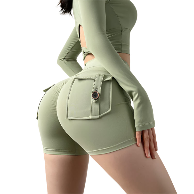SculptFit™ Peach Contour Shorts – High-Waist Stretch Yoga & Fitness Pants Webmart