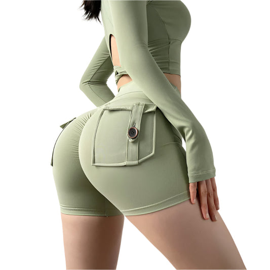 SculptFit™ Peach Contour Shorts – High-Waist Stretch Yoga & Fitness Pants Webmart