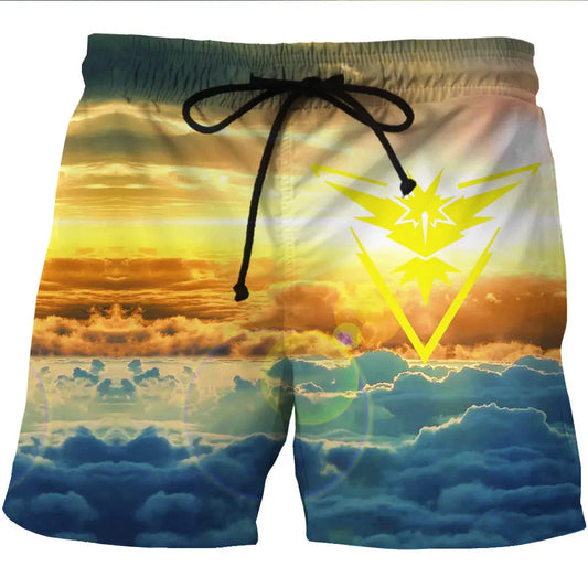 SkyVolt™ Horizon Cloud Print Shorts  Quick-Dry Beach Webmart