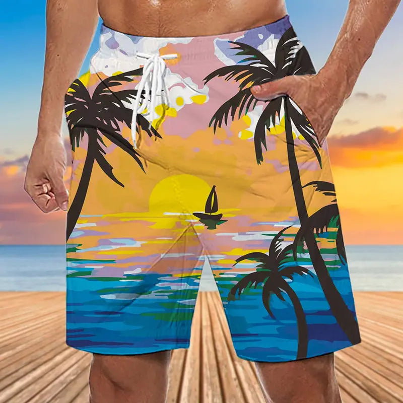 Tropical Swim Shorts – Men’s Summer Trunks with Bold Prints LALUBEL LLC