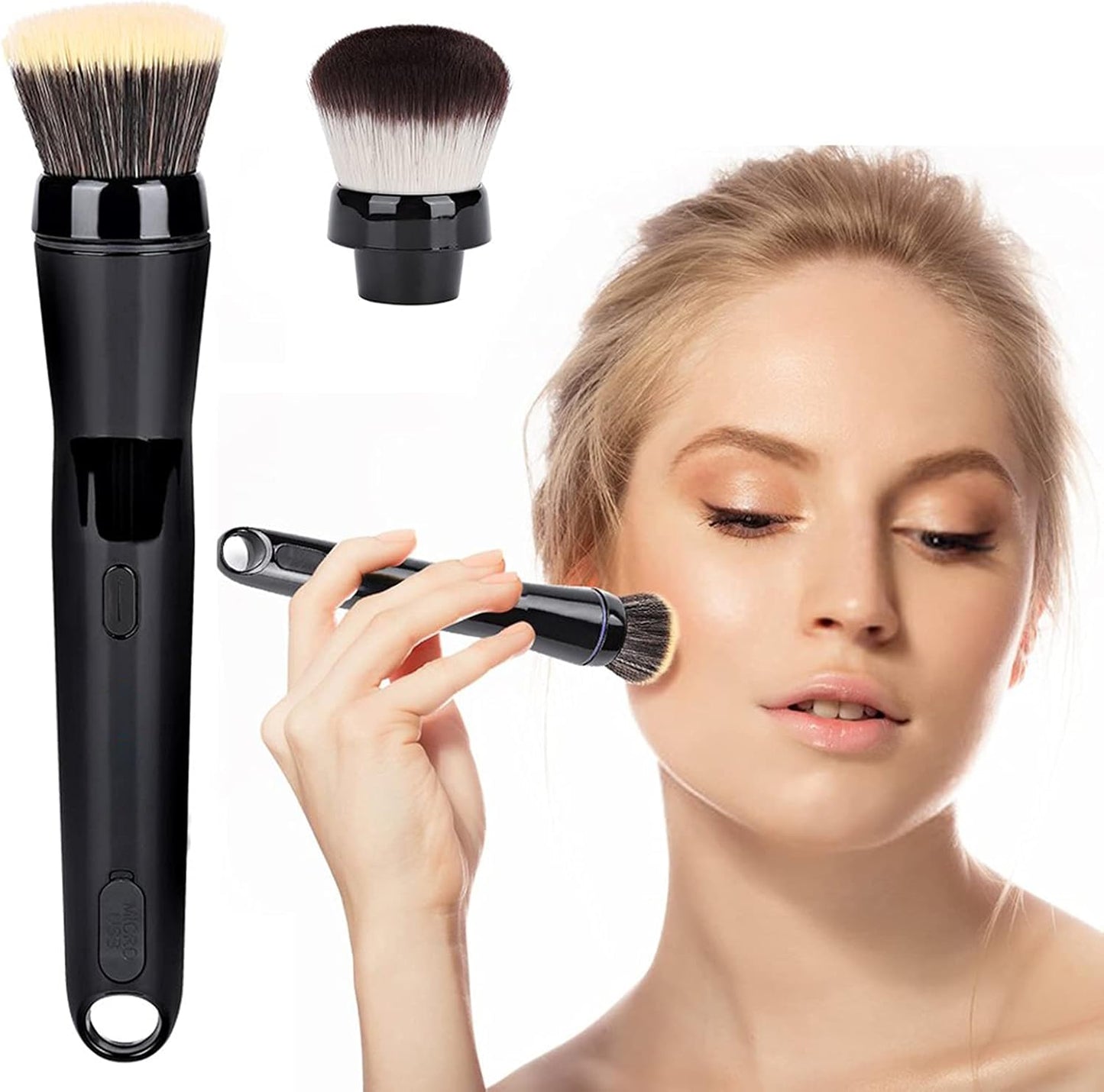 Lalubel™ Electric Makeup Brush Set with 3 Replaceable Heads – Professional Foundation