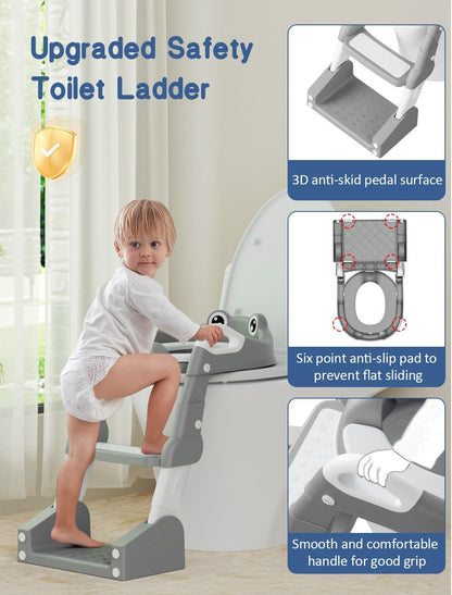 2-in-1 Potty Training Seat & Step Stool for Toddlers | Toilet Ladder – Lalubel™ LALUBEL LLC