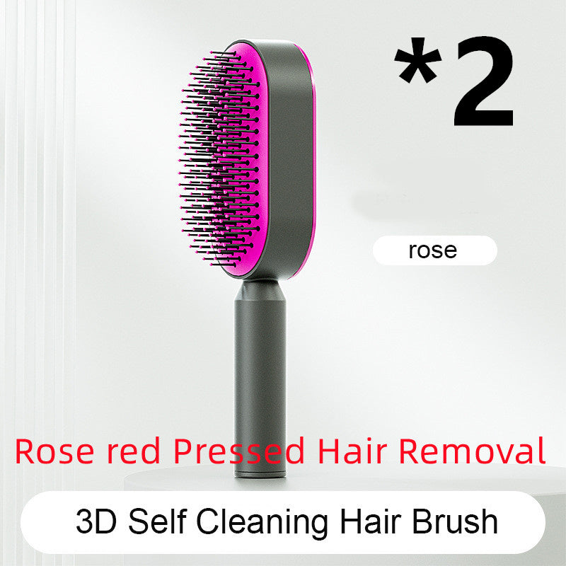 Self Cleaning Hair Brush For Women One-key Cleaning Hair Loss Airbag Massage Scalp Comb Anti-Static Hairbrush LALUBEL LLC