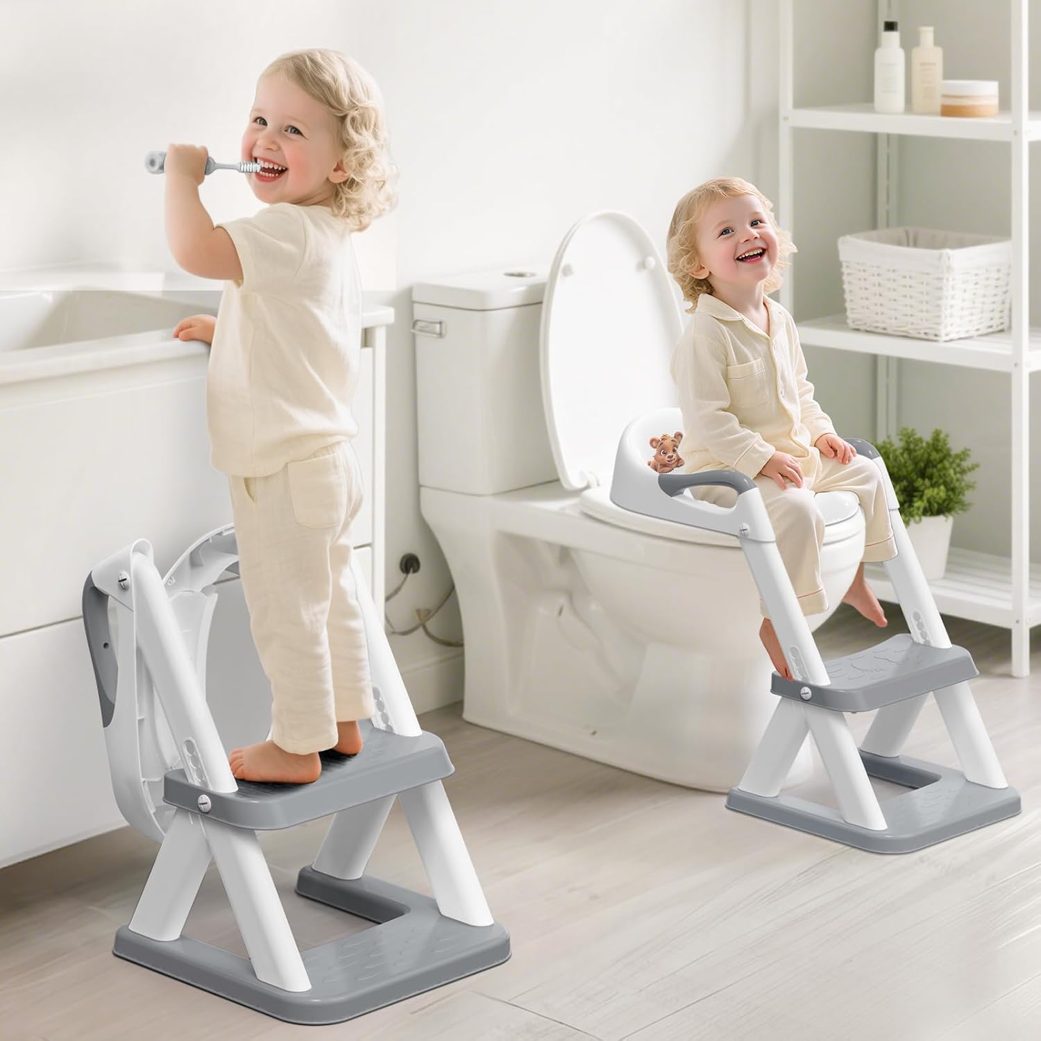 2-in-1 Potty Training Seat & Step Stool for Toddlers | Toilet Ladder – Lalubel™ LALUBEL LLC