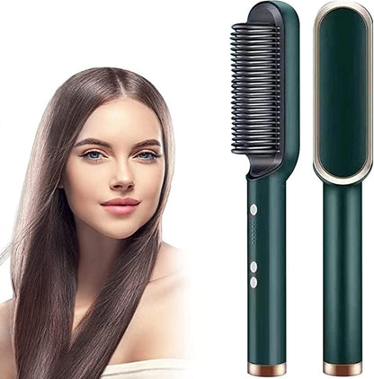 New 2 In 1 Hair Straightener Hot Comb Negative Ion Curling Tong Dual-purpose Electric Hair Brush