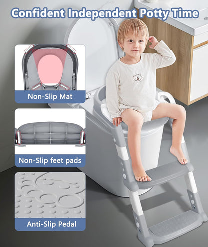 2-in-1 Potty Training Seat & Step Stool for Toddlers | Toilet Ladder – Lalubel™ LALUBEL LLC