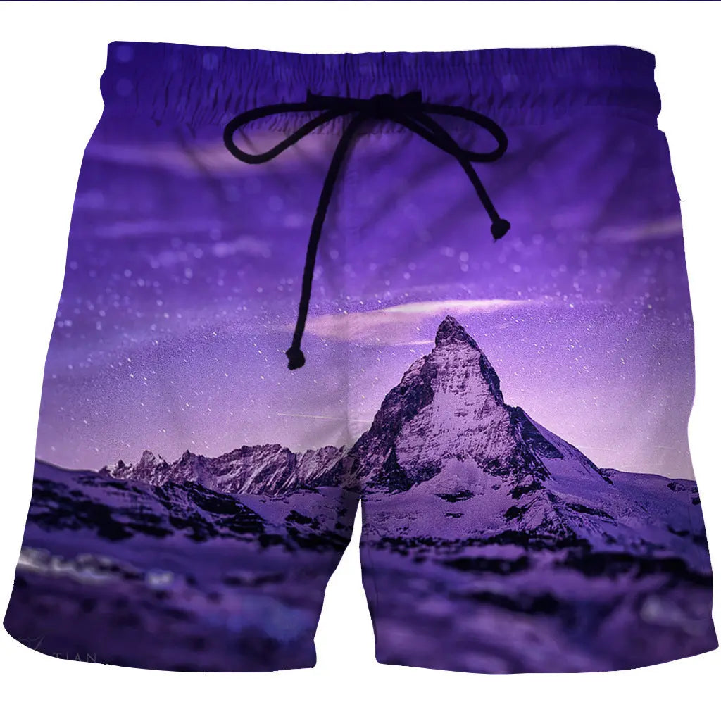 SkyVolt™ Horizon Cloud Print Shorts  Quick-Dry Beach Webmart
