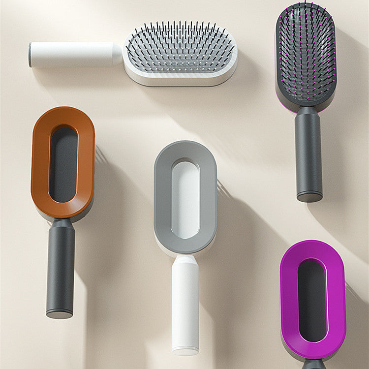 Self Cleaning Hair Brush For Women One-key Cleaning Hair Loss Airbag Massage Scalp Comb Anti-Static Hairbrush LALUBEL LLC