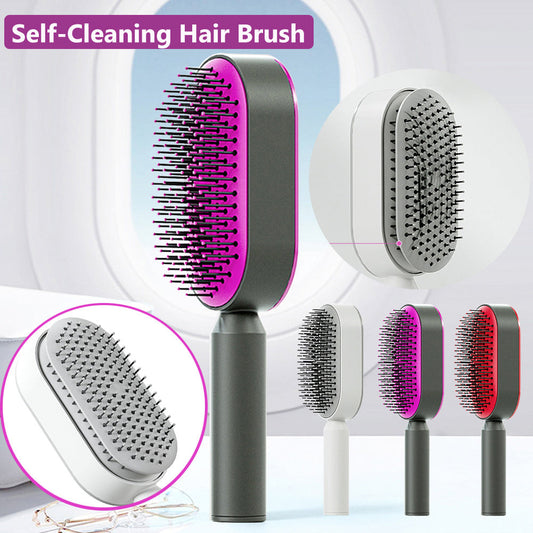 Self Cleaning Hair Brush For Women One-key Cleaning Hair Loss Airbag Massage Scalp Comb Anti-Static Hairbrush LALUBEL LLC