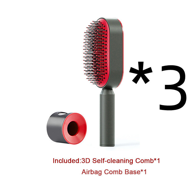 Self Cleaning Hair Brush For Women One-key Cleaning Hair Loss Airbag Massage Scalp Comb Anti-Static Hairbrush LALUBEL LLC