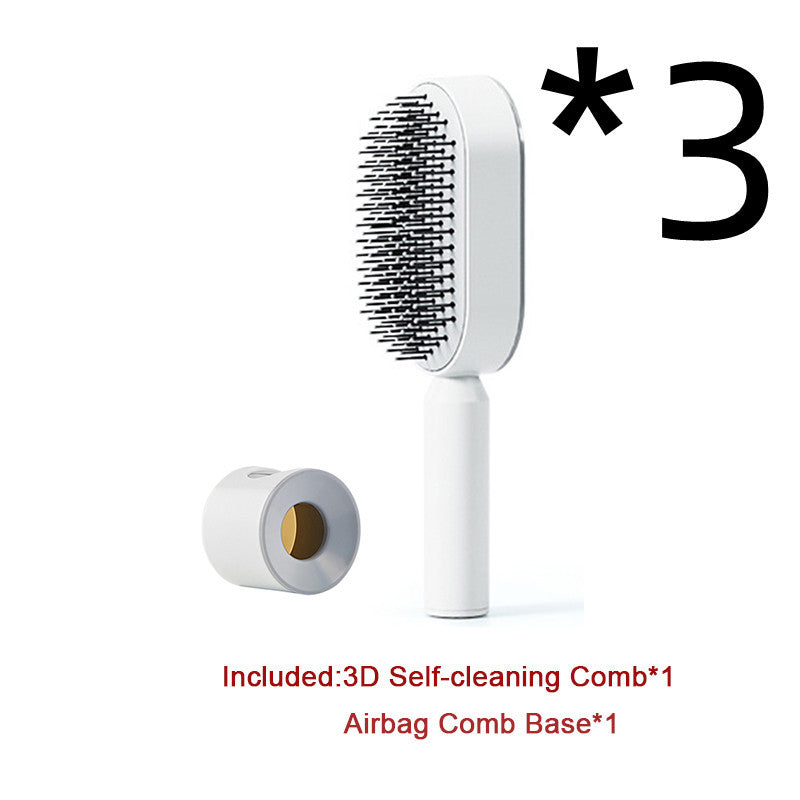 Self Cleaning Hair Brush For Women One-key Cleaning Hair Loss Airbag Massage Scalp Comb Anti-Static Hairbrush LALUBEL LLC