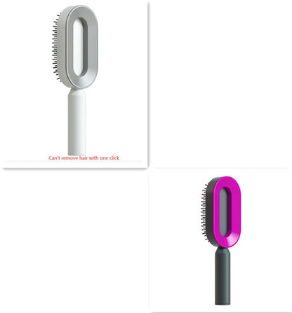Self Cleaning Hair Brush For Women One-key Cleaning Hair Loss Airbag Massage Scalp Comb Anti-Static Hairbrush LALUBEL LLC